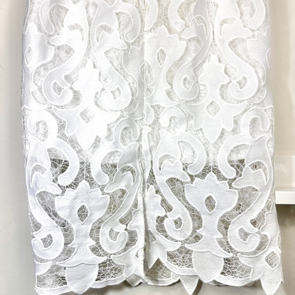 Lace Sheath Dress in White Size 12/XL Elegant Winter Soft Luxury Quiet Luxury - Picture 6 of 13